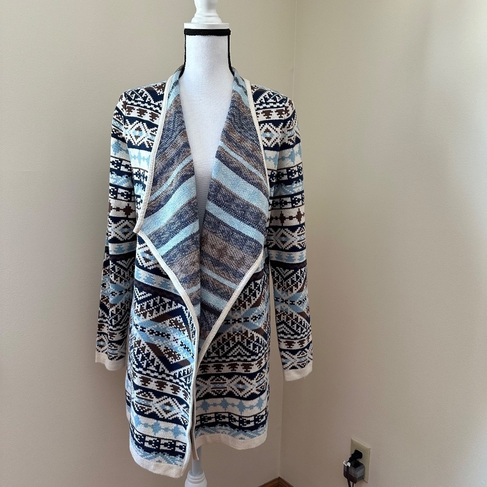 *LUCKY BRAND* Open-Front Aztec Print Fashion Cardigan Size M NWT